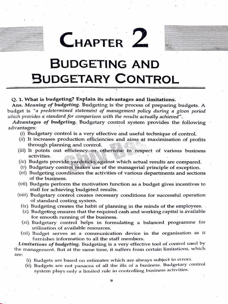 Budgeting Theory Pdf Budget Forecasting