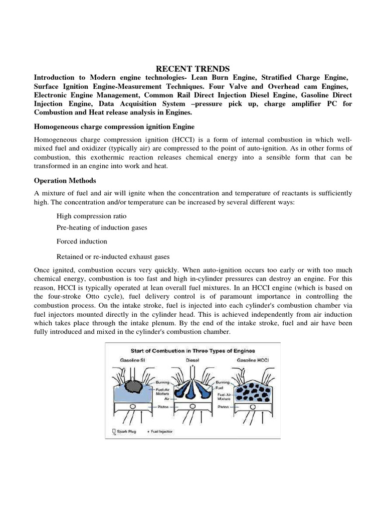 Modern Engine Technologies Overview | PDF | Internal Combustion Engine ...