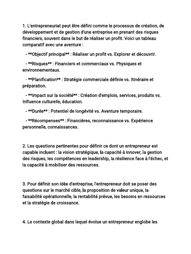 Objectif vs But en Entrepreneuriat | PDF | Entrepreneuriat | Business