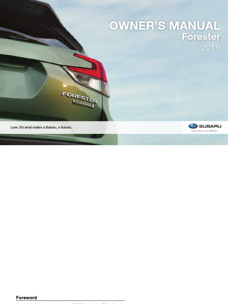 2019 Subaru Forester Owner Manual | PDF | Seat Belt | Airbag