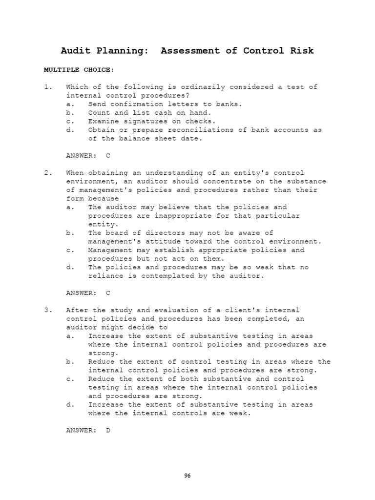 Control Risk Assessment in Audits | PDF | Internal Control | Audit