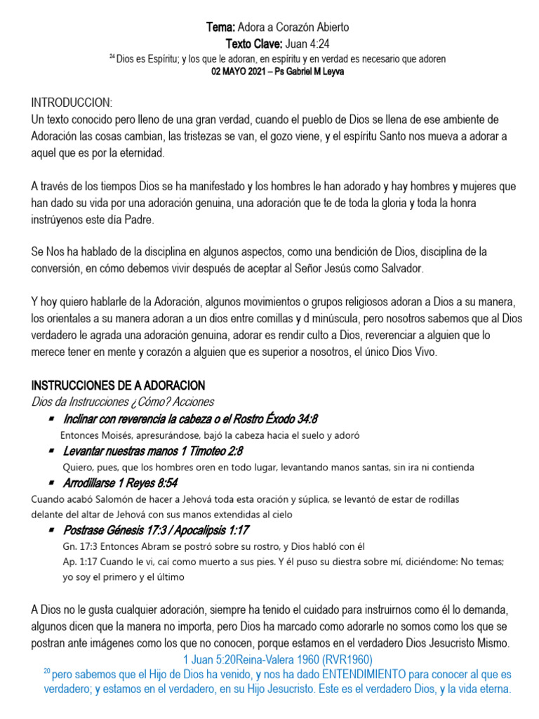 Adora A Corazon Abierto Pdf Dios Oración