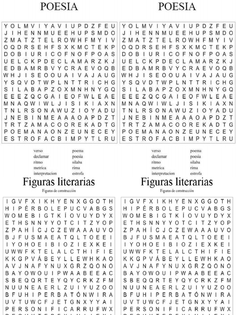 Sopa de Letras Figuras Literarias 6a | PDF