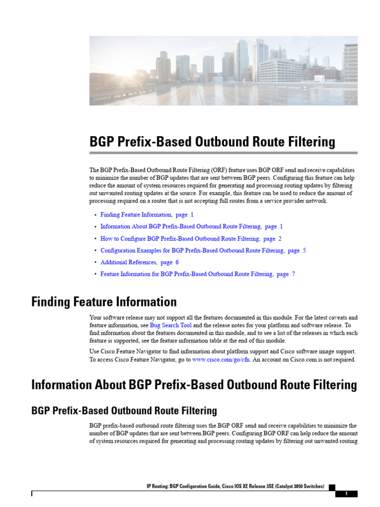 BGP Outbound Route Filtering Guide | PDF | Ip Address | Router (Computing)