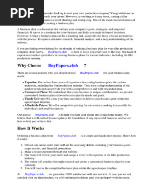 Free Film Production Company Business Plan