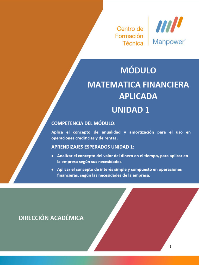 Matematica Financiera Aplicada - Unidad 1 | PDF | Interés | Bancos