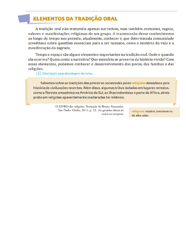 Elementos Da Tradição Oral | PDF
