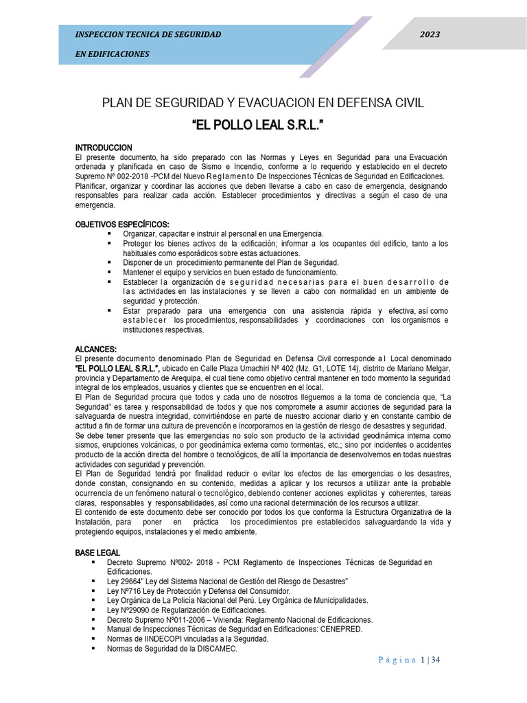 Plan de Contingencia Defensa Civil | PDF | Valores | Defensa Civil