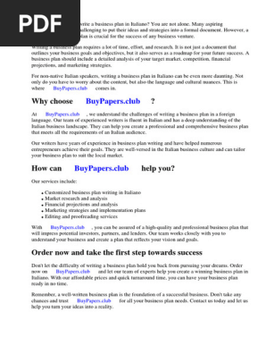 Business Plan Free Italiano