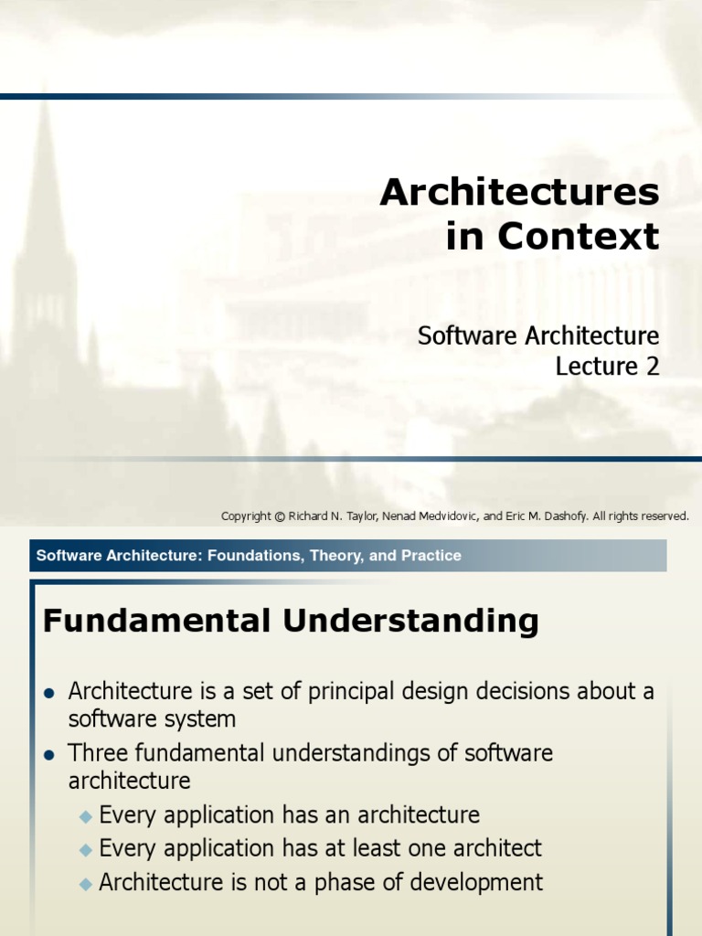 Architectures in Context: Software Architecture | PDF | Software ...