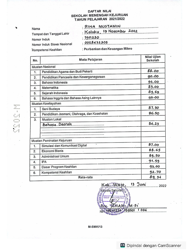Transkrip Nilai 2 Pdf