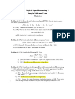 Digital Signal Processing 2 Sample Midterm Exam: Problem 1: (20 %) Given The