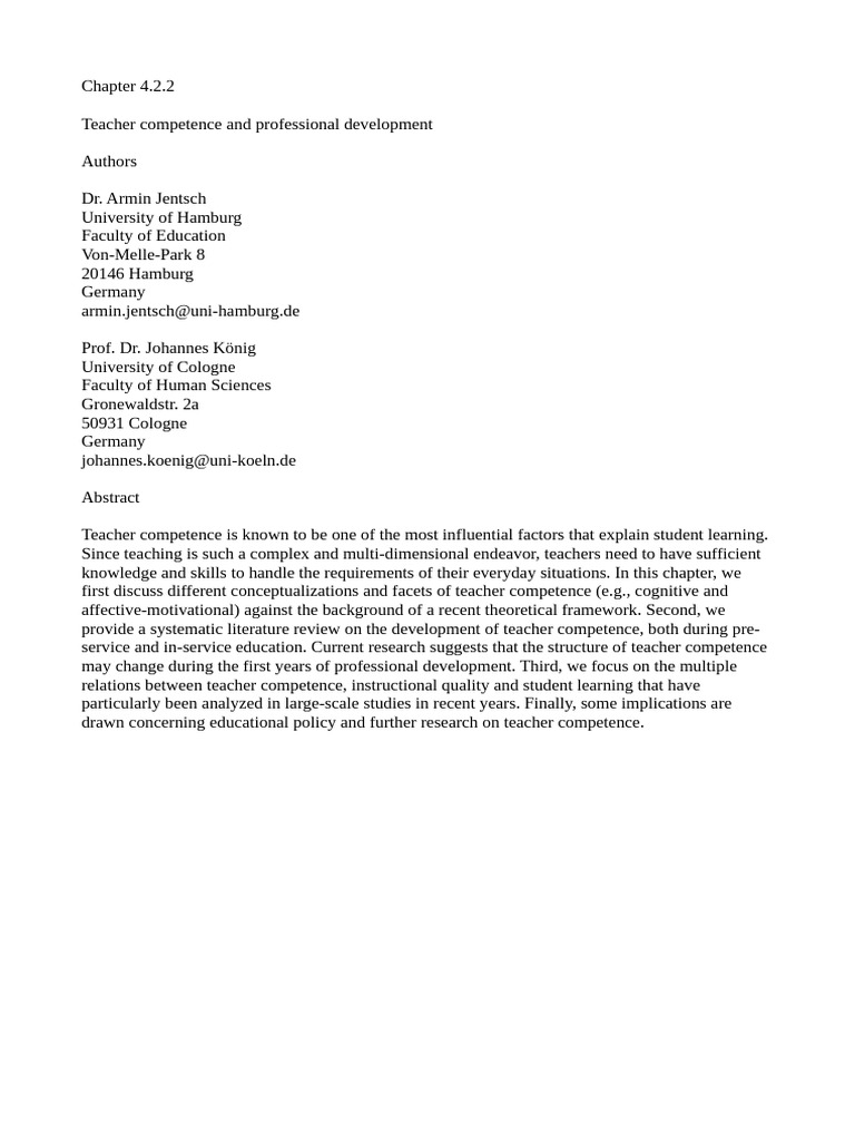 Teacher Competence and Development Insights | PDF | Teachers | Self ...