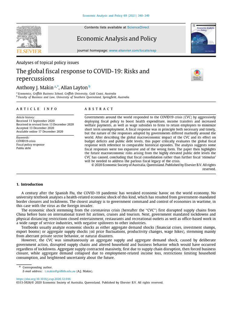 Global Fiscal Response to COVID-19 Risks | PDF | Fiscal Policy ...