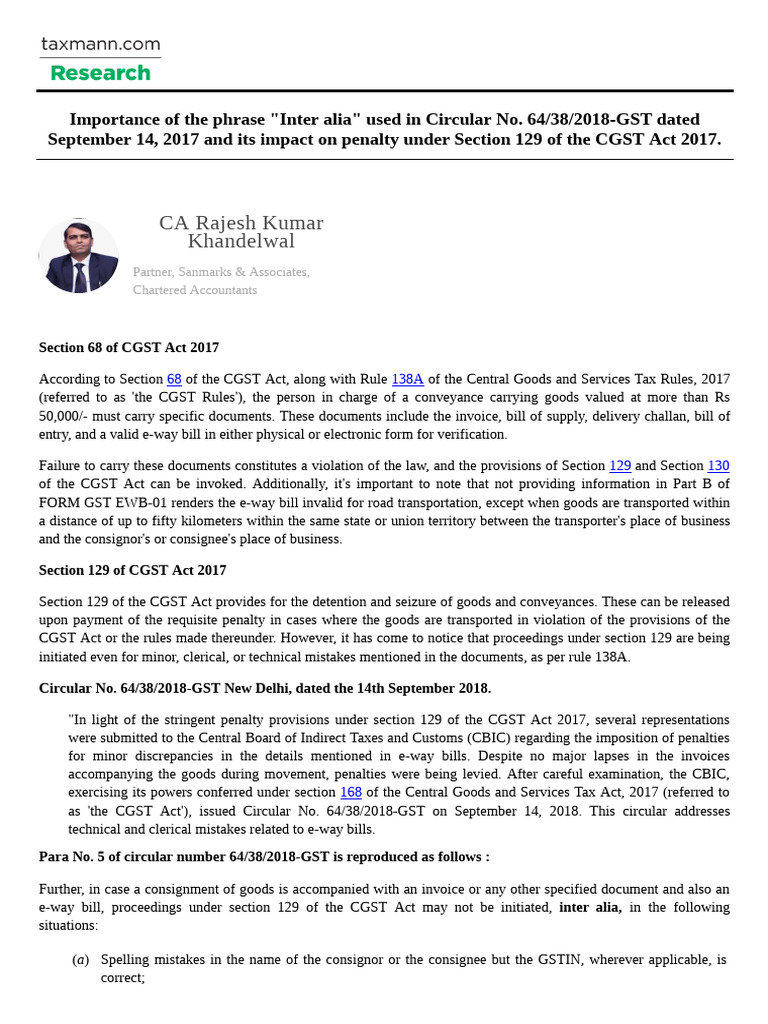 2024 05 08 Importance of The Phrase Inter Alia Used in Circular No 64 ...