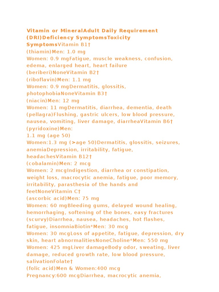 Daily Vitamin and Mineral Requirements | PDF | Vitamin | Vitamin D