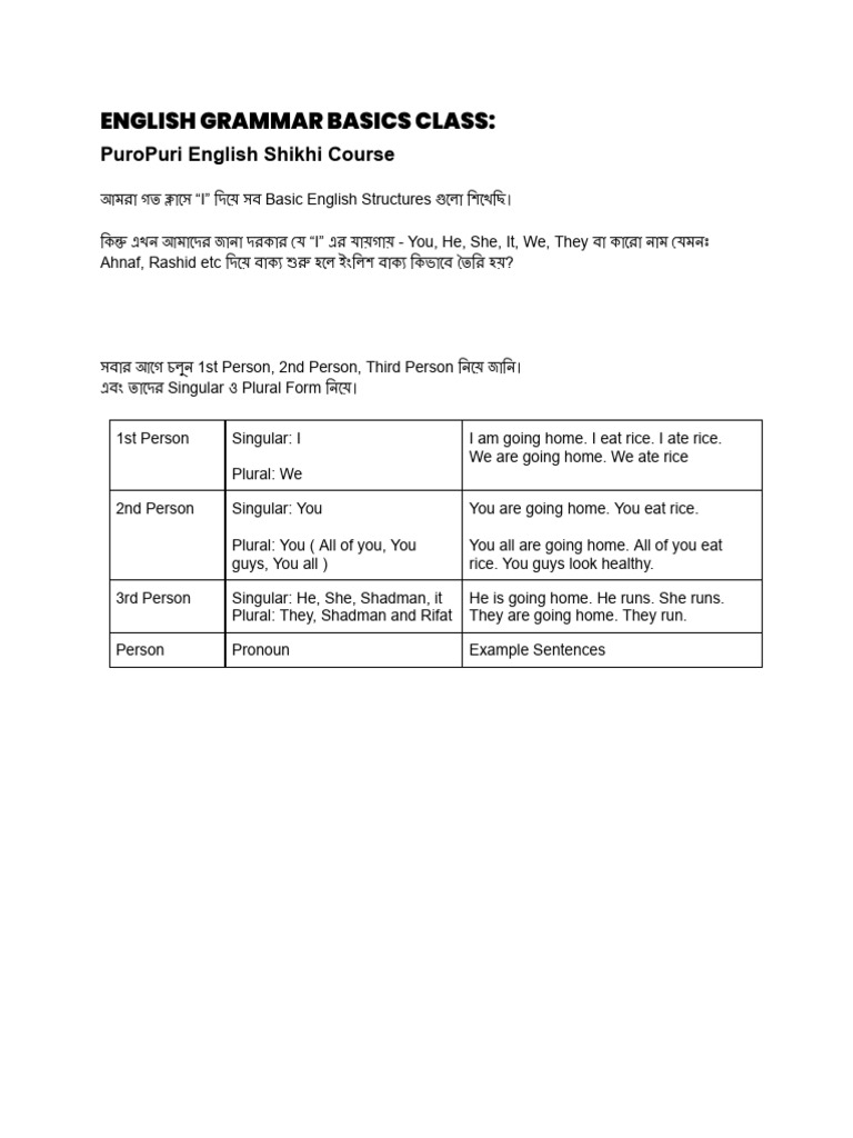 English Pdf Grammatical Number Plural