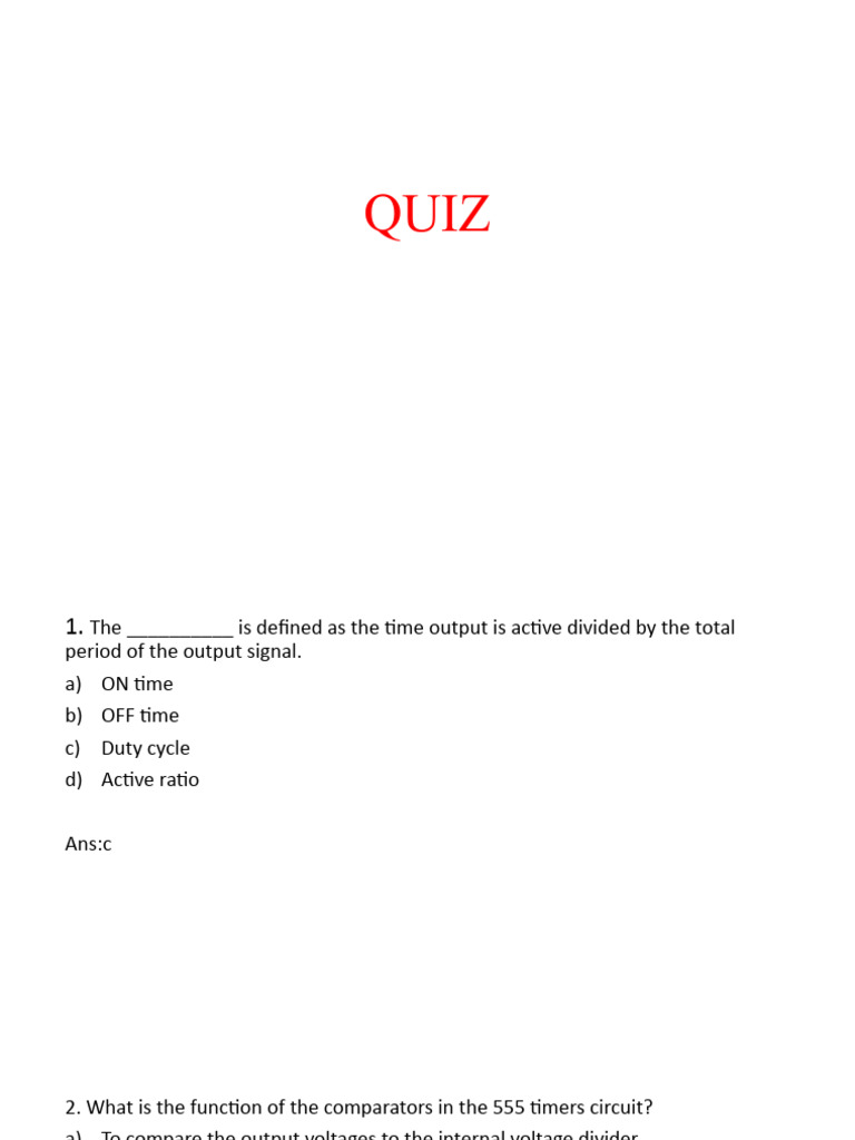 Quiz | PDF | Analog To Digital Converter | Digital To Analog Converter