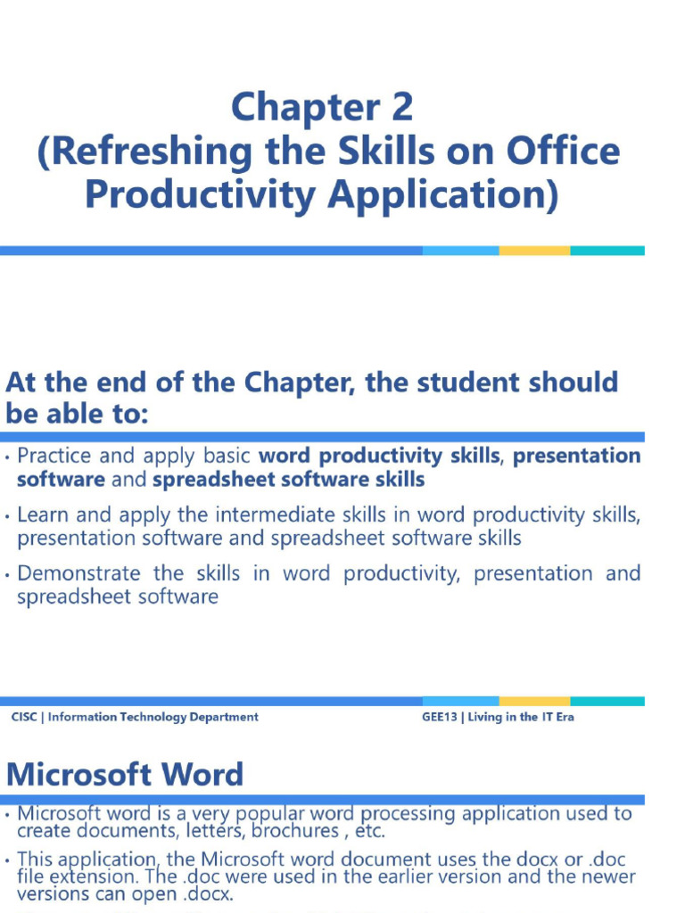 Chapter 2 MS Word and Powerpoint | PDF