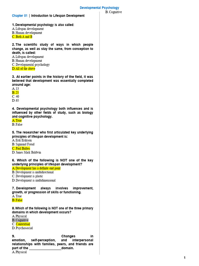 Key Concepts in Developmental Psychology | PDF | Developmental ...