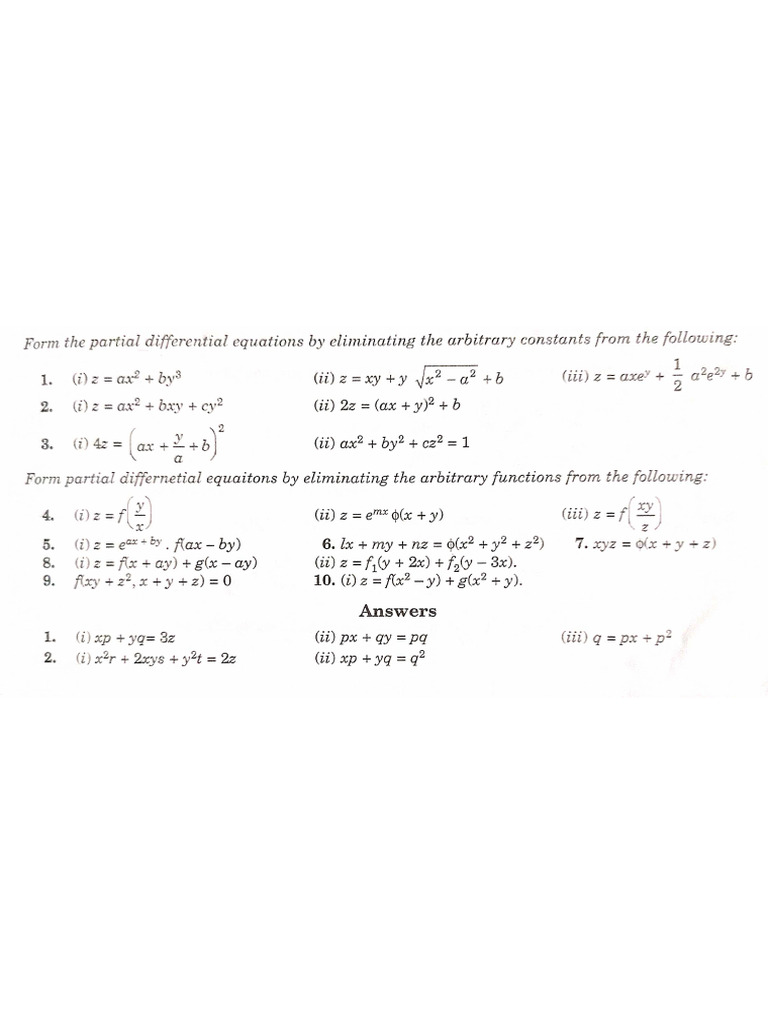 Mathematics-IV ( (Unit-1) Formation of A.C. & A.F. | PDF
