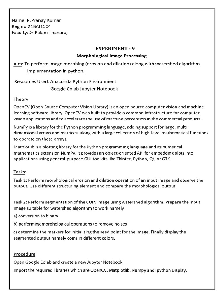 Morphological Image Processing in Python | PDF | Python (Programming ...