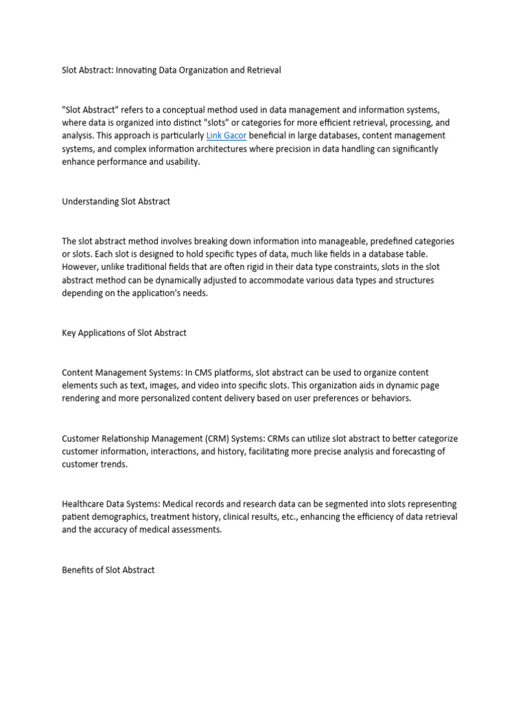 Slot Abstract | PDF | Customer Relationship Management | Databases