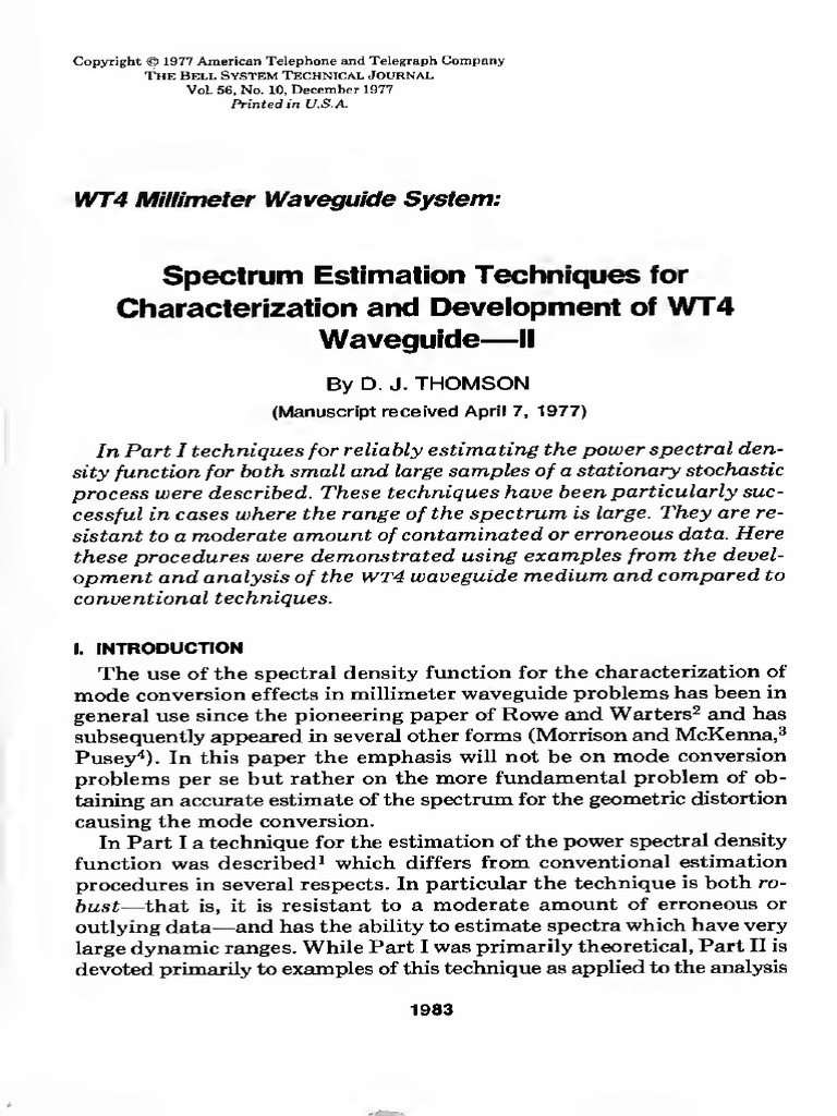 Characterization and Development of WT4 Waveguide-II (1977) (D. J ...