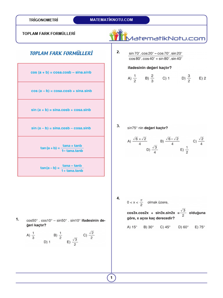 15-Toplam Fark Formülleri̇ | PDF
