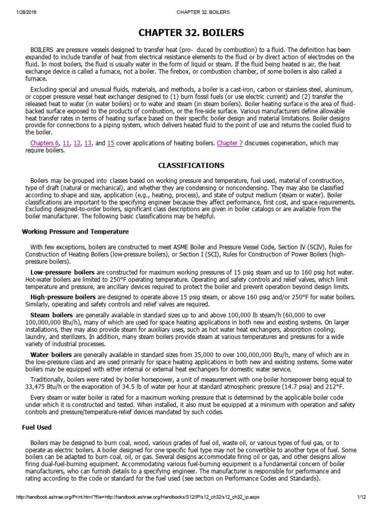Chapter 32. Boilers | PDF | Boiler | Water Heating