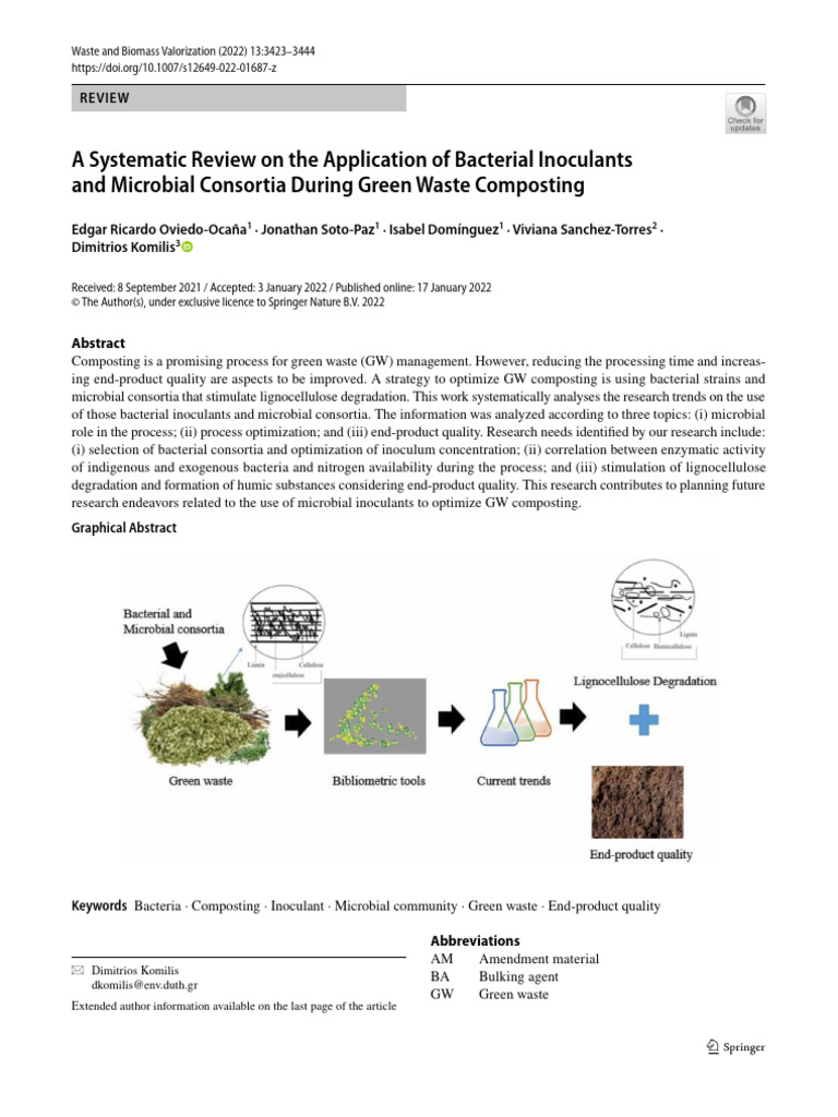 A Systematic Review On The Application of Bacterial Inoculants and ...