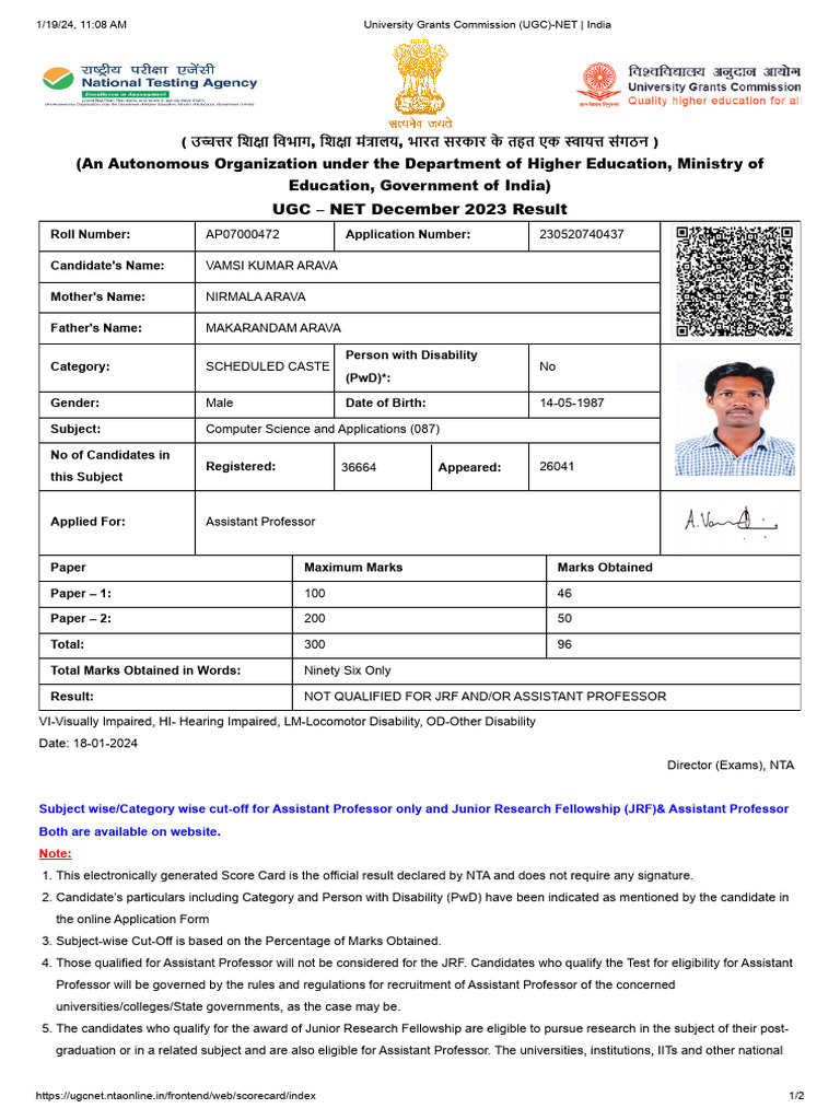 University Grants Commission (UGC) - NET - India | PDF