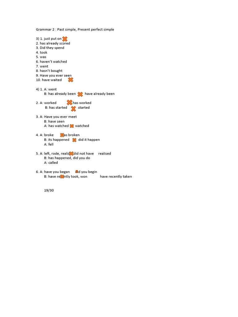 Past Simple vs Present Perfect Guide | PDF | Language Arts & Discipline ...