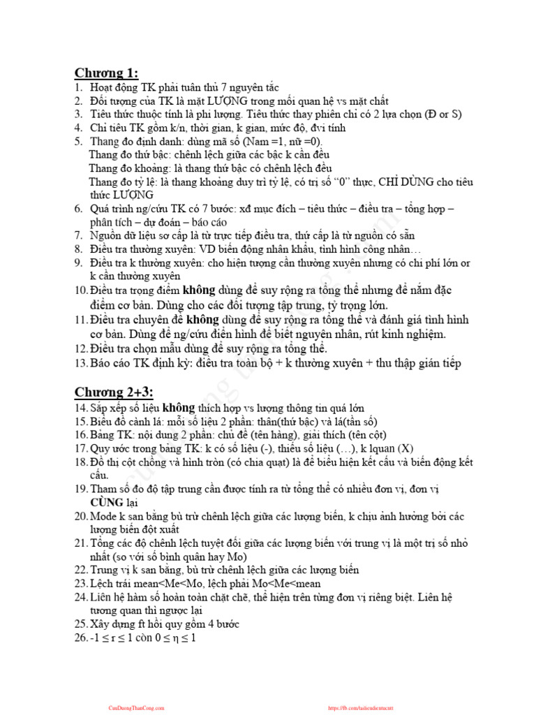 Nguyen-Ly-Thong-Ke-Kinh-Te - Note - (Cuuduongthancong - Com) | PDF