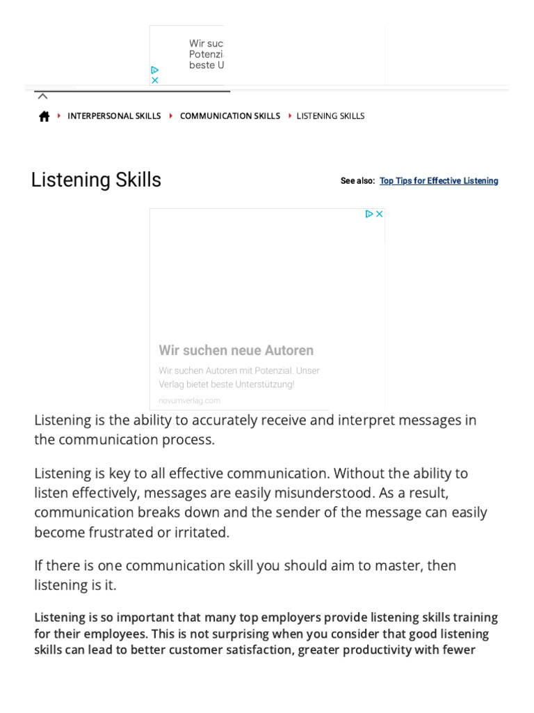 Listening skills skillsyouneed pdf communication speech