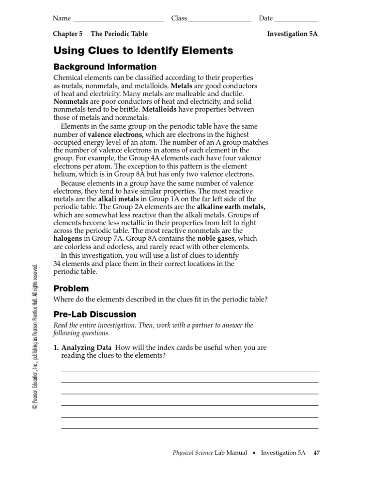 Worksheets Prentice Hall Physical Science Worksheets workbooks prentice hall inc science worksheets free printable using clues to identify elements lab chemical worksheets