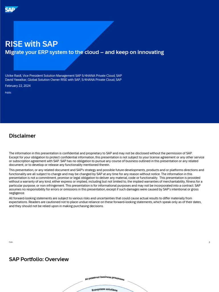 RISE with SAP: Cloud Migration Overview | PDF | Cloud Computing ...