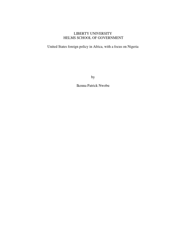 US Foreign Policy and Nigeria's Role | PDF | African Union | Africa