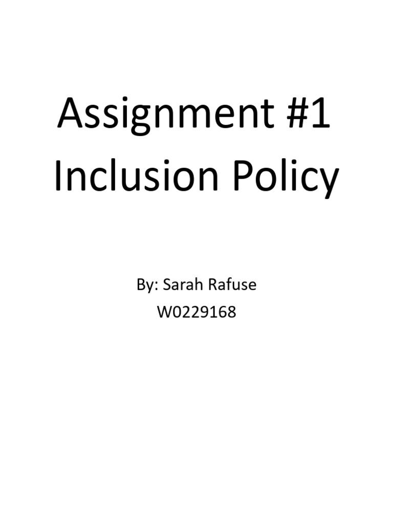 Inclusion Policy for Diverse Children | PDF | Social Justice | Social ...