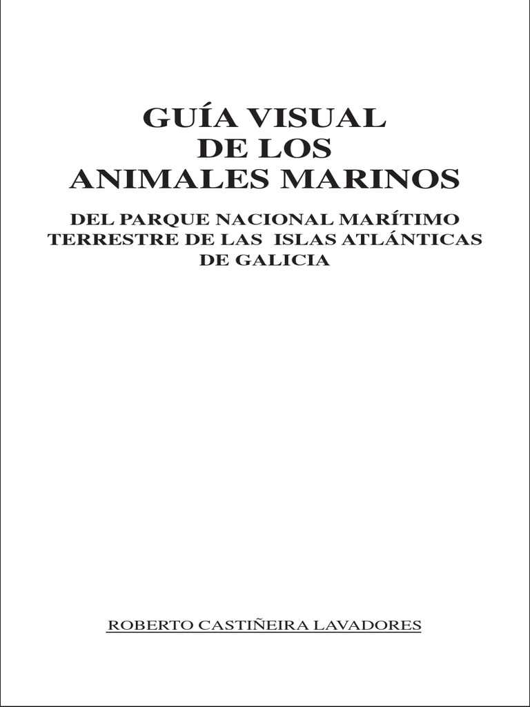 Guía Visual de Los Animales Marítimos Del PArque NAcional de Las Illas ...