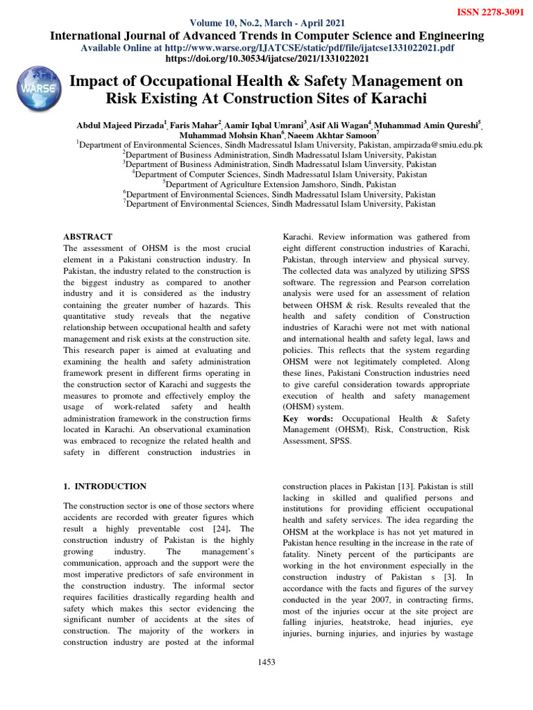 Impact of Occupational Health and Safety | PDF | Occupational Safety ...