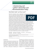 International Volunteering and Development: Global Citizenship and Neoliberal Professionalisation Today