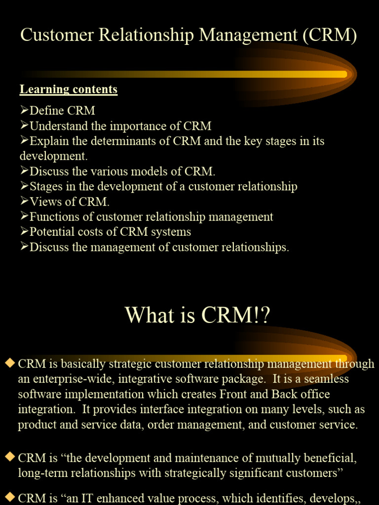 Understanding Customer Relationship Management | PDF | Customer ...