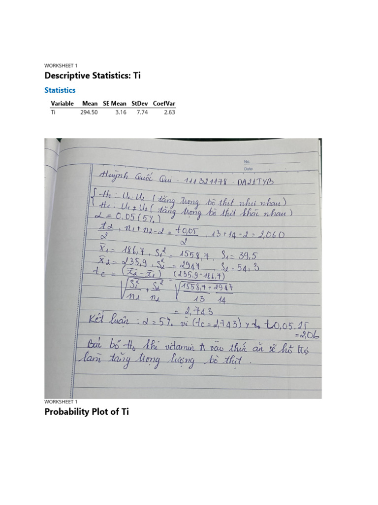 Statistical Analysis and Hypothesis Testing | PDF | P Value | Standard ...