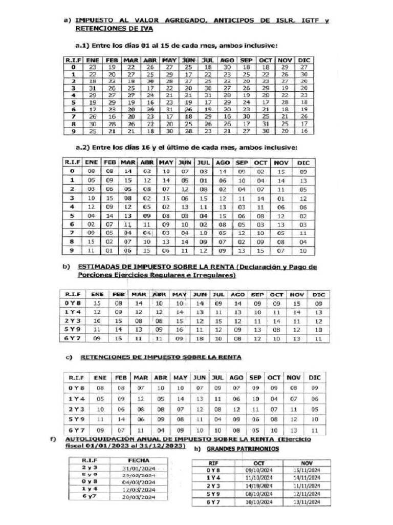 2024 CALENDARIO CONTRIBUYENTES ESPECIALES PDF
