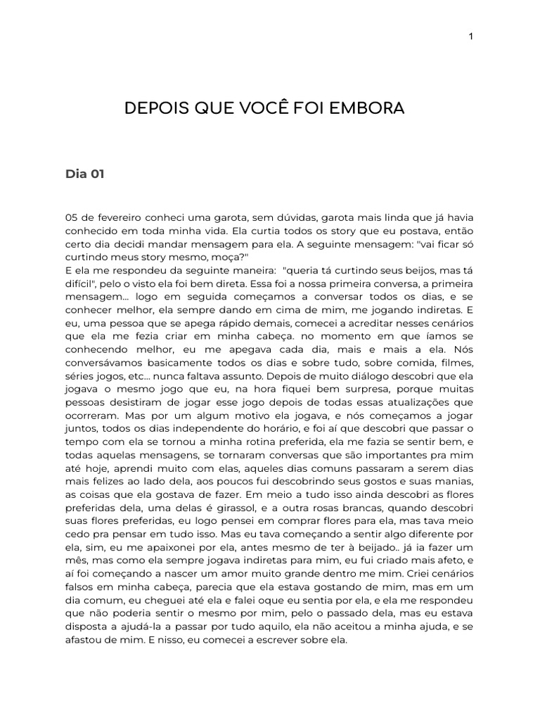 Reflexões sobre um amor perdido | PDF | Pensamento | Tempo