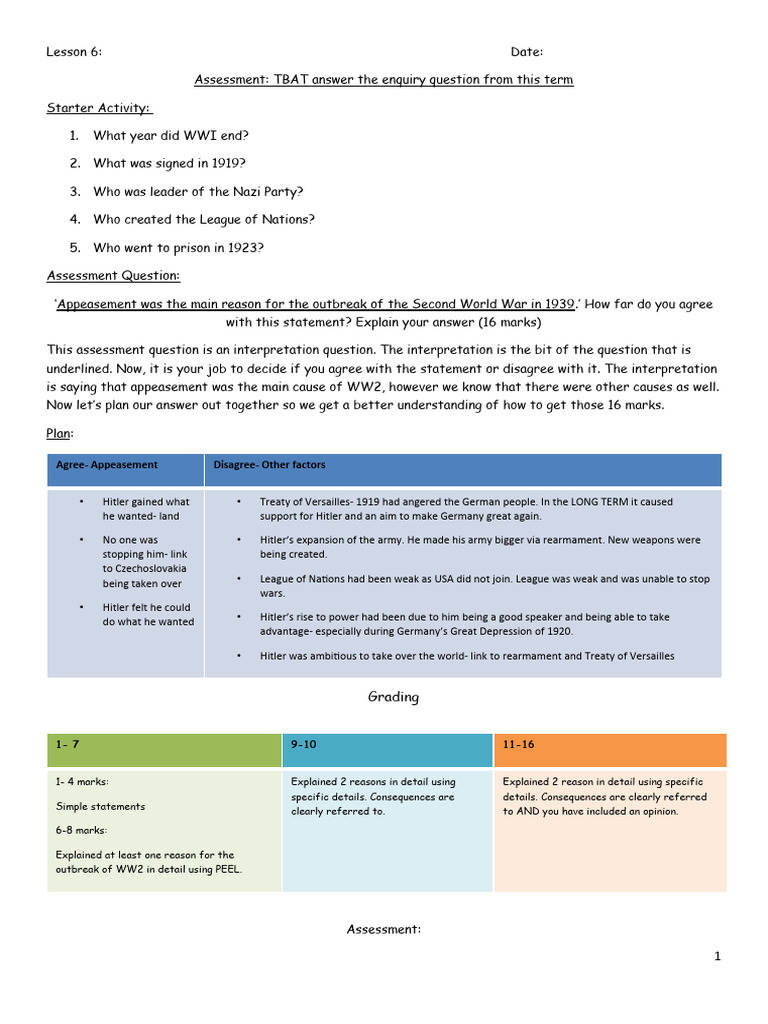 WW2 Causes: Assessing Appeasement | PDF | Adolf Hitler | Nazi Germany