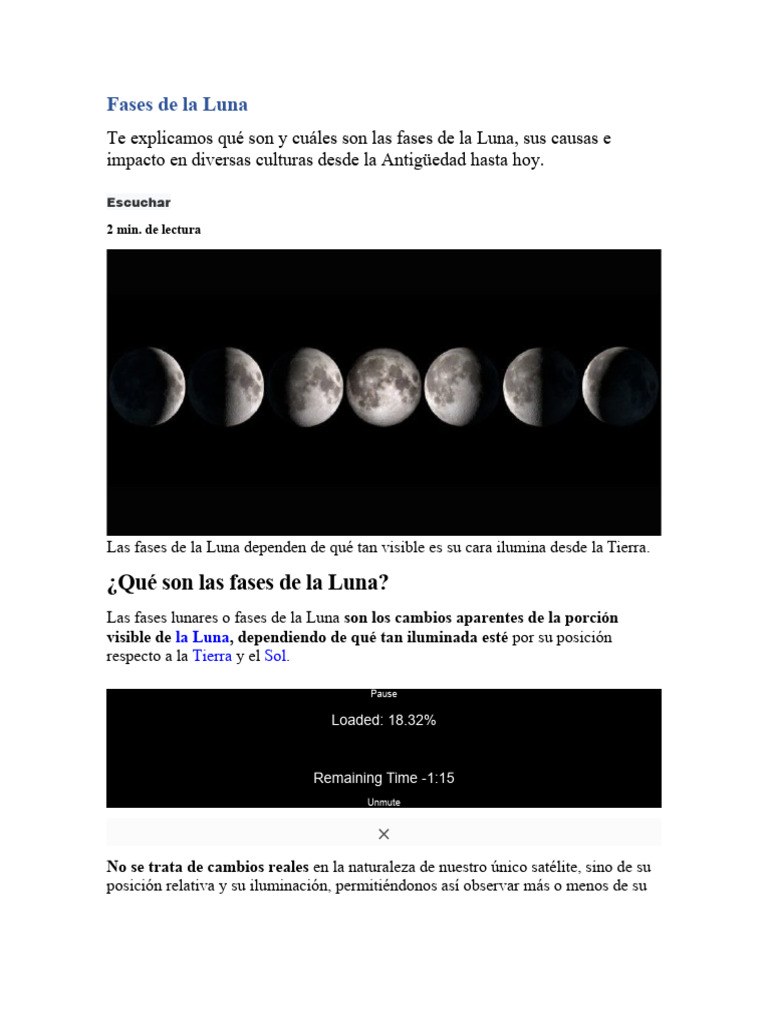 Fases de la Luna y su Importancia | PDF | Luna | Astronomía