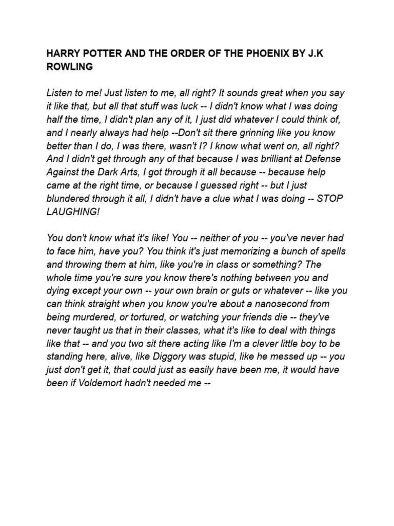 Hermione's Monologue on Fear and Luck | PDF
