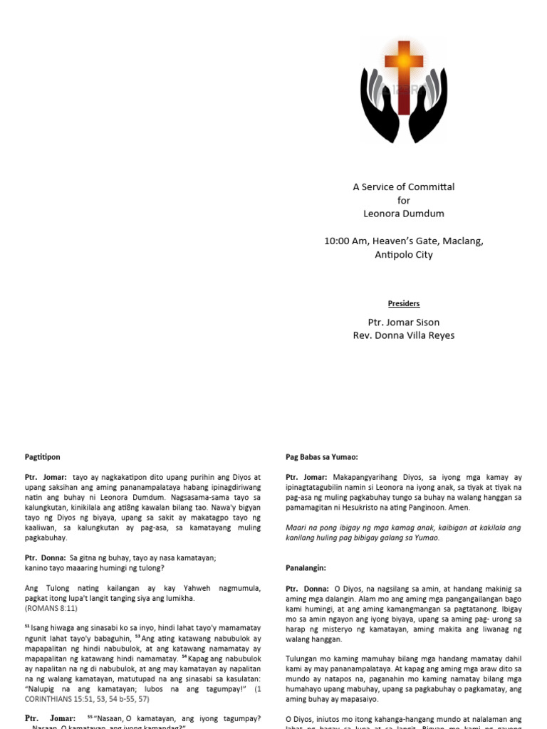 Liturgy Commital | PDF